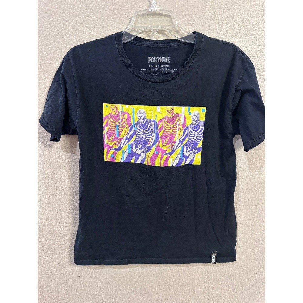 Fortnite Boys XXL Graphic T-Shirt Black Short Sleeve Cotton Blend